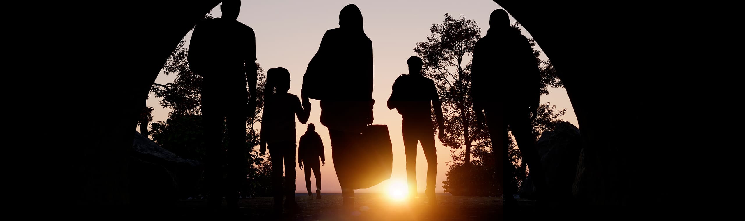 migrants walking 