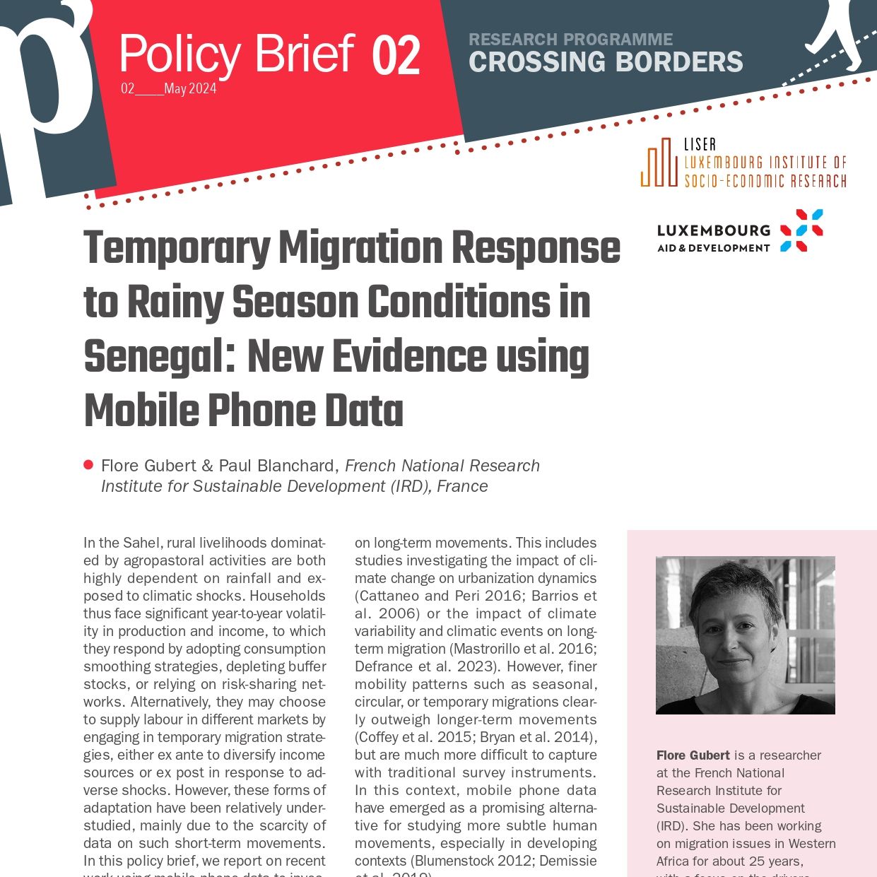 Temporary Migration Response to Rainy Season Conditions in Senegal: New Evidence using Mobile Phone Data
